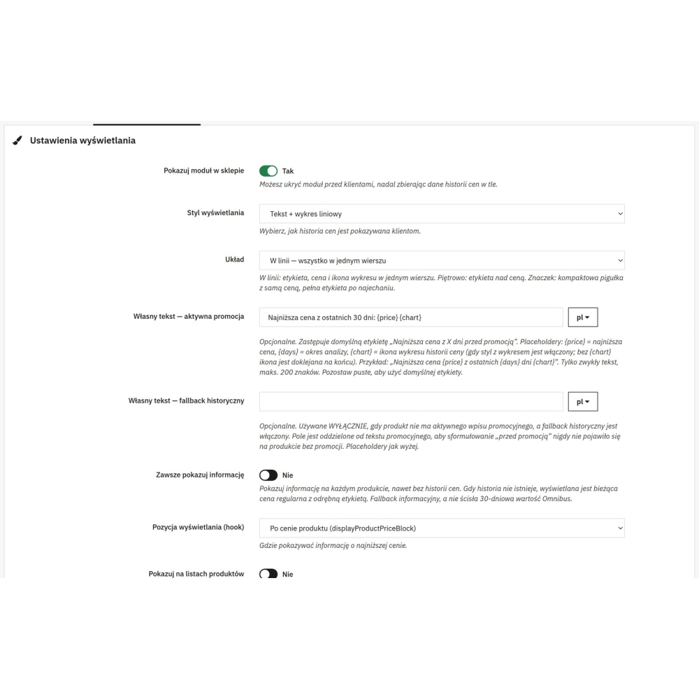 Storico prezzi e prezzo più basso prima della promozione - Modulo PrestaShop