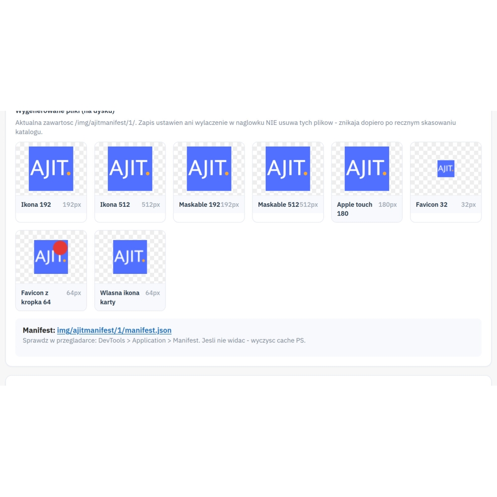 PWA-Manifest und Shop-Icons - PrestaShop-Modul
