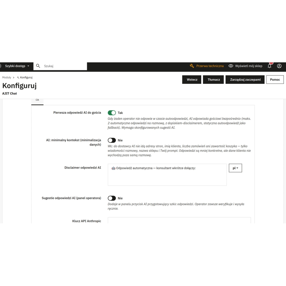 Chat en direct - contact client et remises - Module PrestaShop