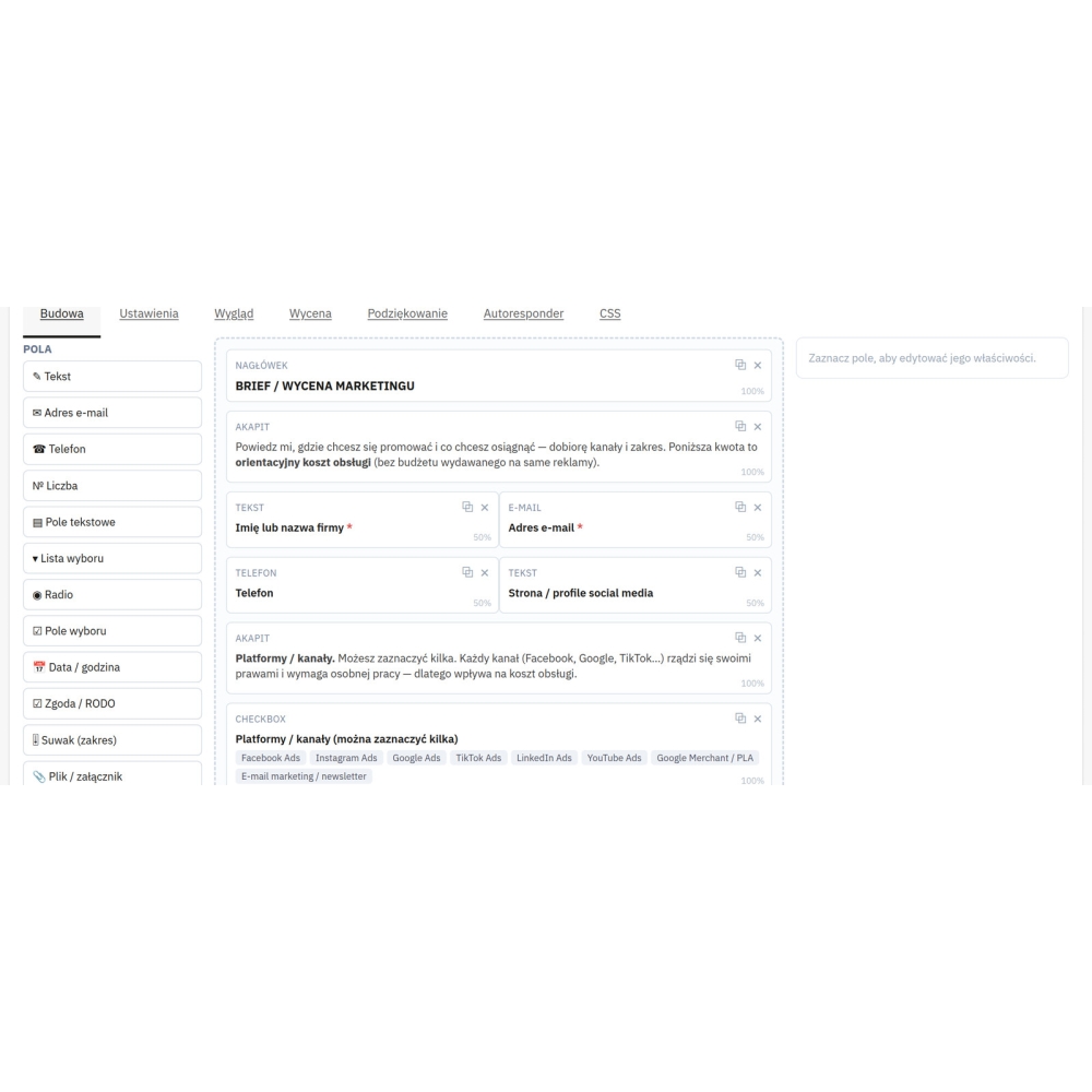 Creador de formularios - campos y lógica condicional - Módulo PrestaShop