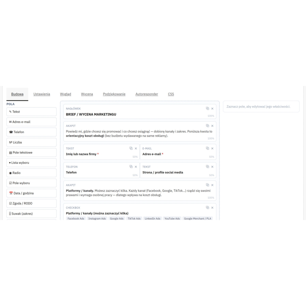 Creador de formularios - campos y lógica condicional - Módulo PrestaShop