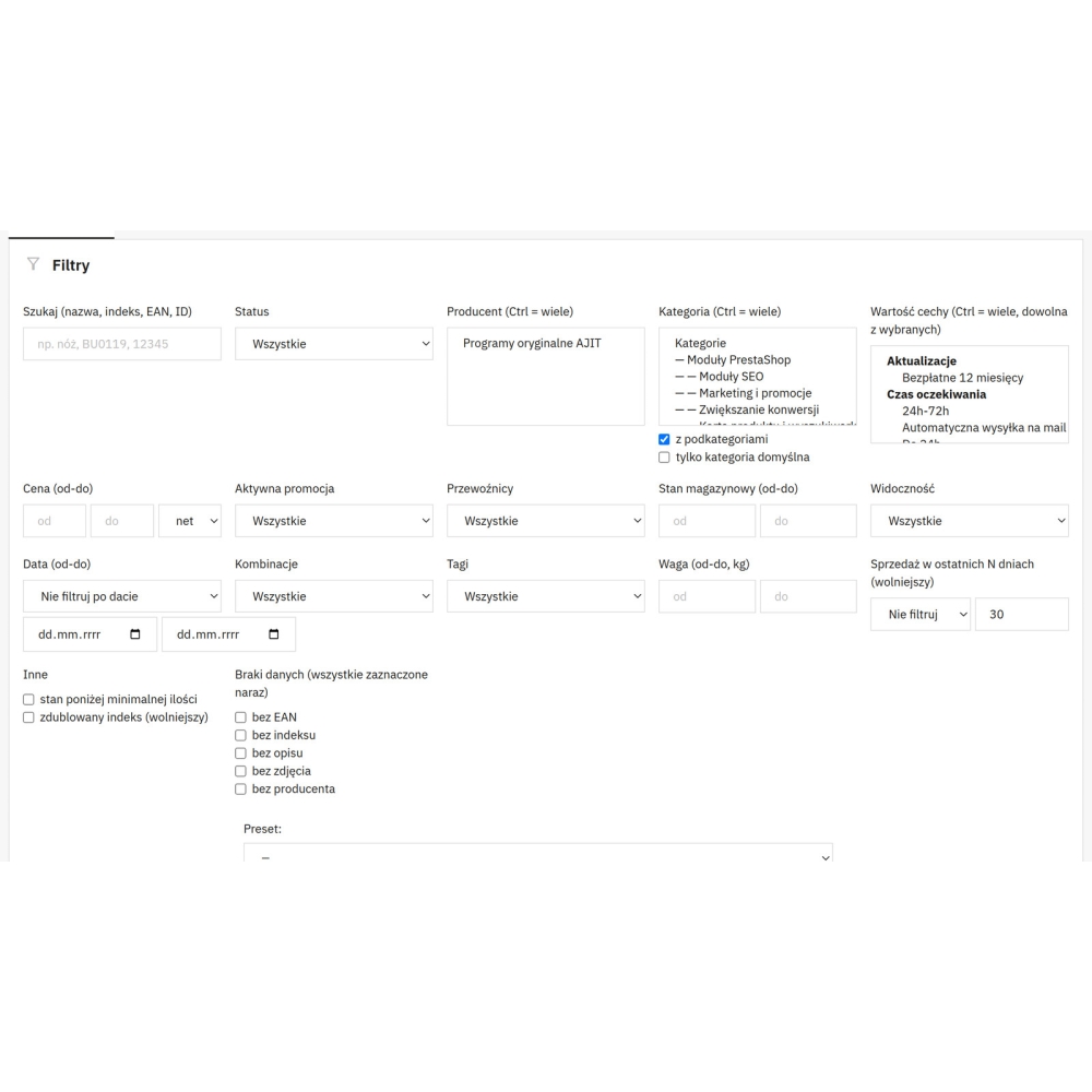 Edición masiva de productos - Módulo PrestaShop