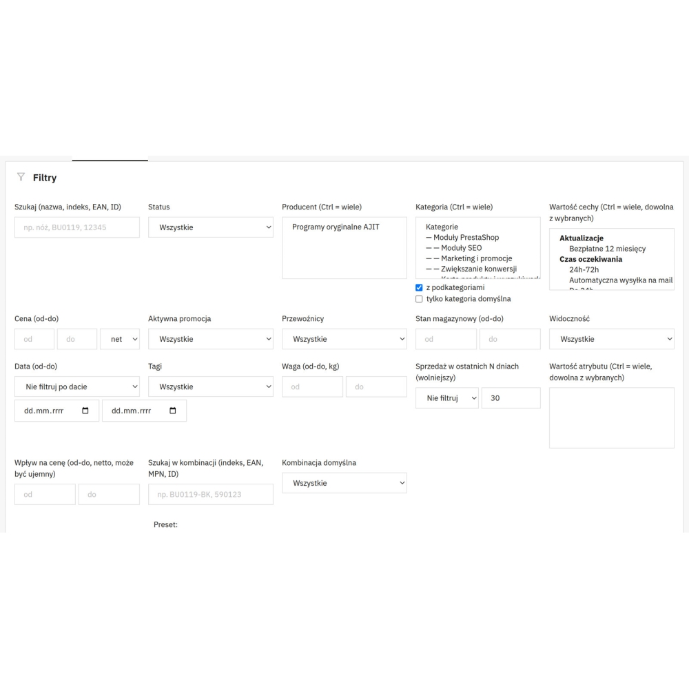 Modifica prodotti in massa - Modulo PrestaShop
