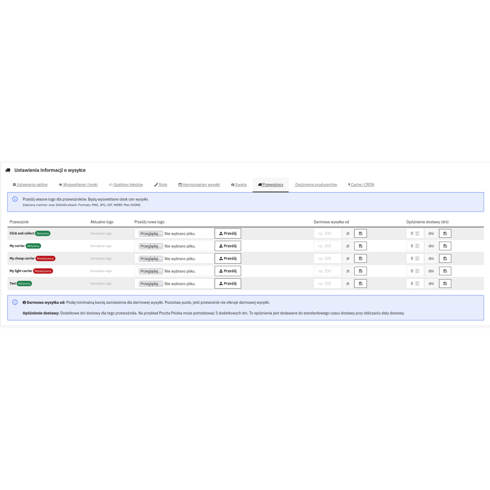 Frais de port et date de livraison - Module PrestaShop