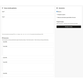 Notes et informations