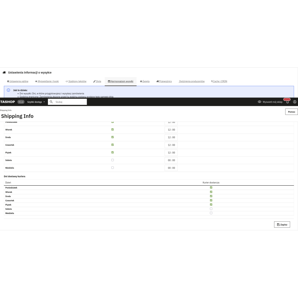 Versandkosten und Liefertermin - PrestaShop-Modul