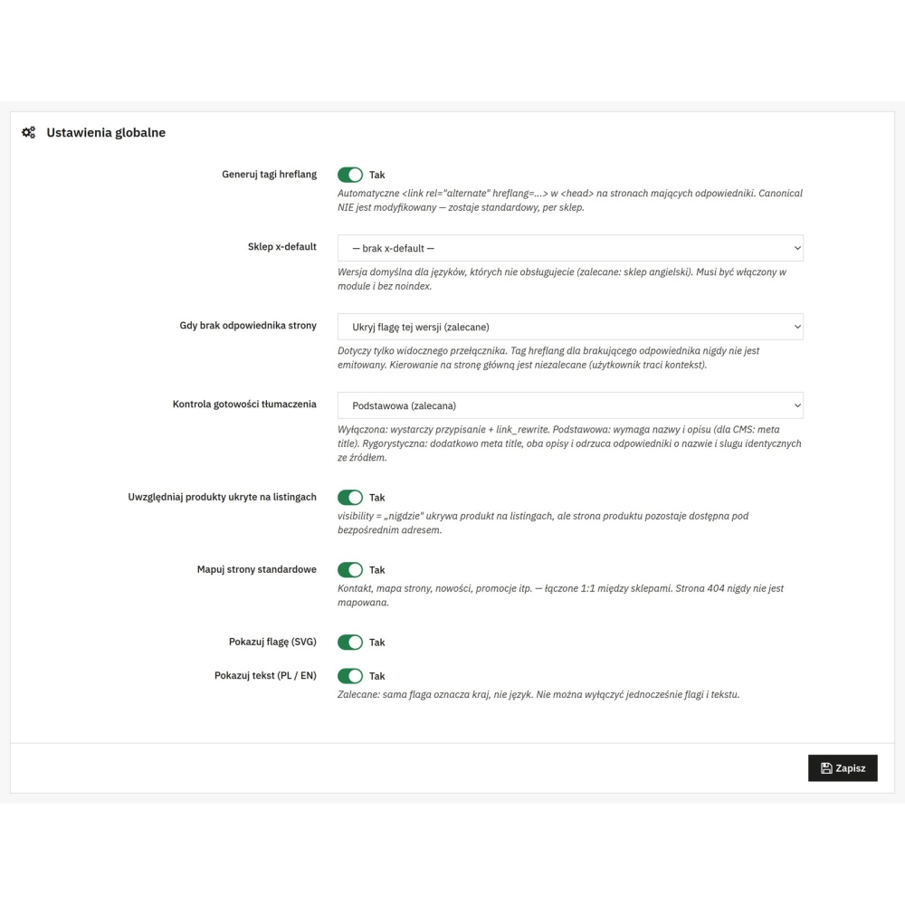 Selector de idiomas y hreflang multitienda - Módulo PrestaShop