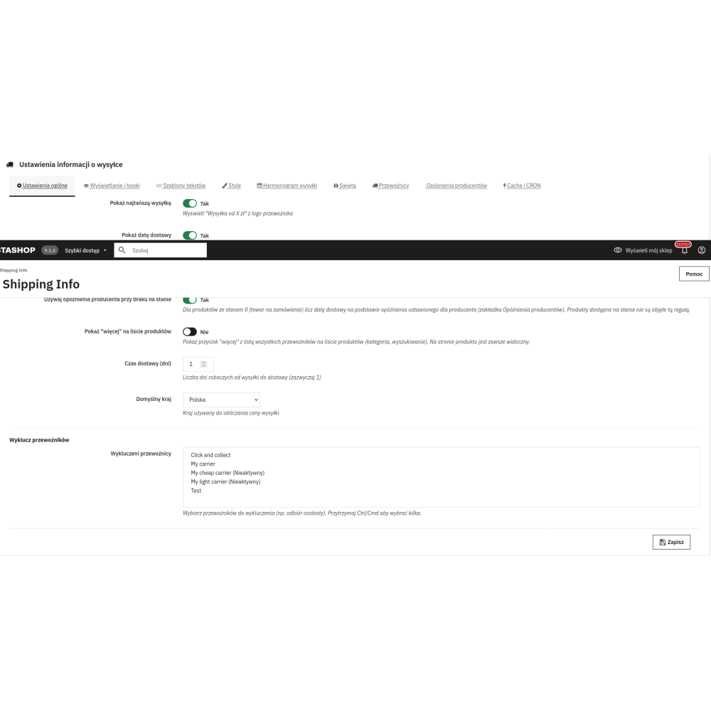 Costo di spedizione e data di consegna - Modulo PrestaShop