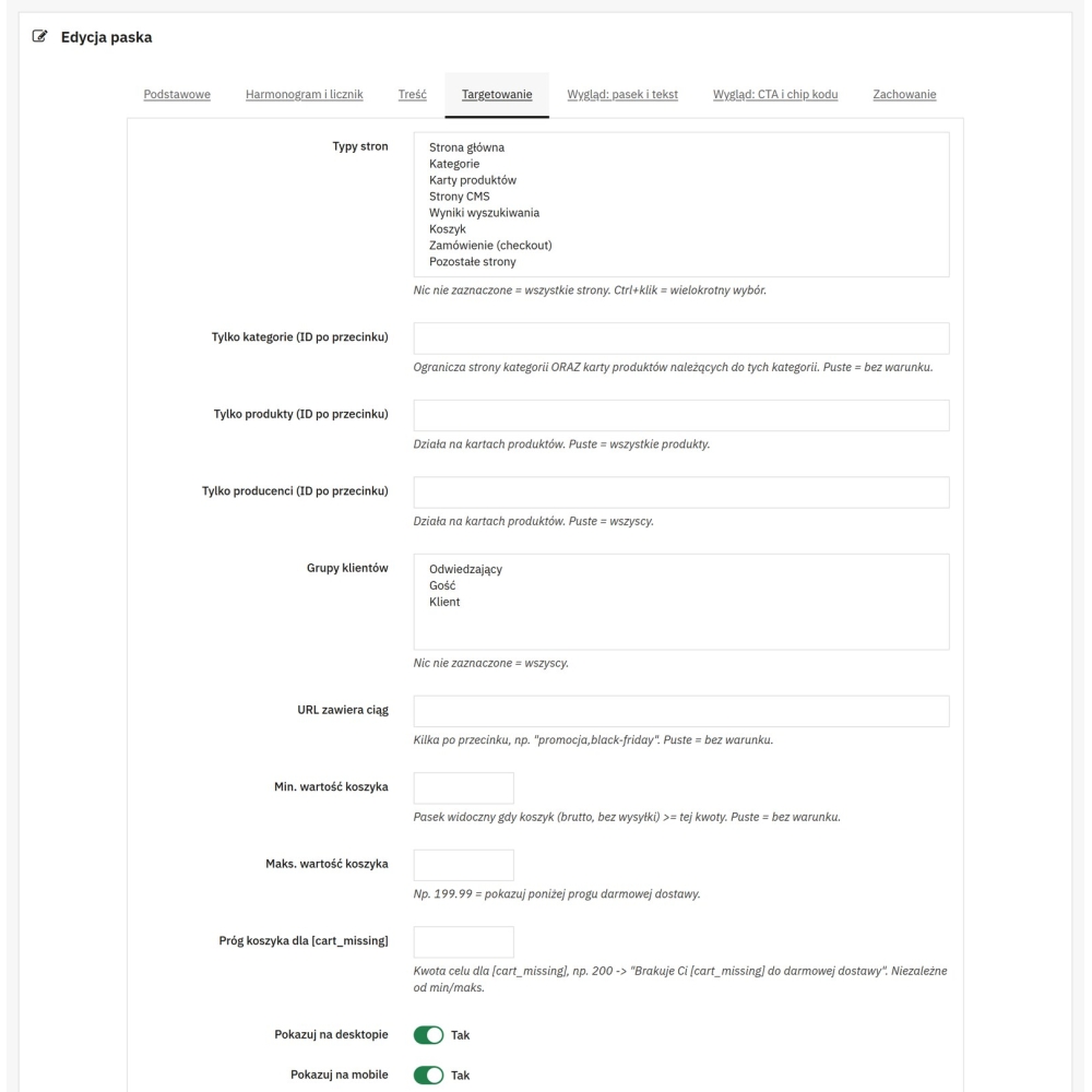 Promo-Leiste mit Countdown und Zeitplan - PrestaShop-Modul