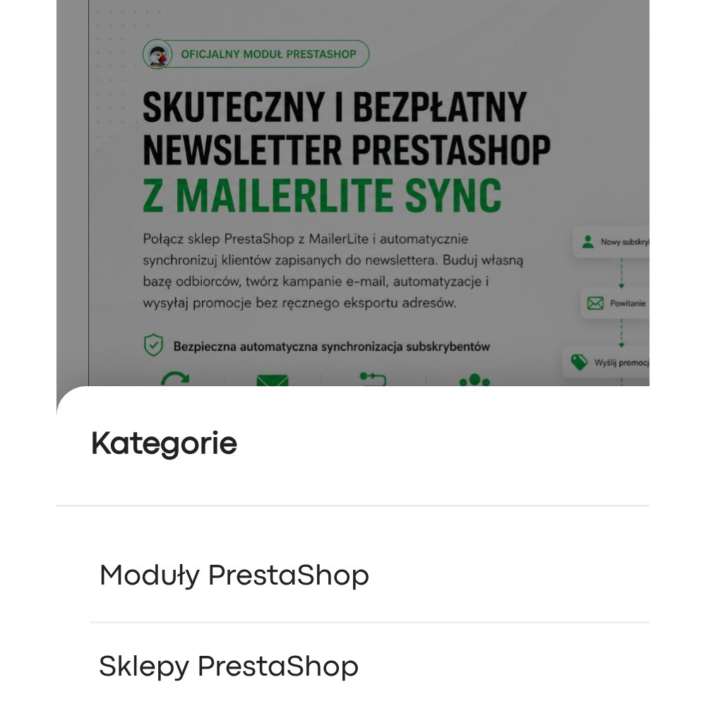 Menu flottant avec navigation mobile et latérale - Module PrestaShop