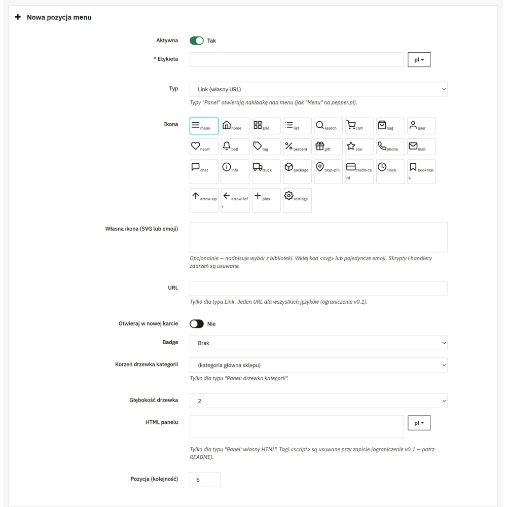 Menu flottante con navigazione mobile e laterale - Modulo PrestaShop