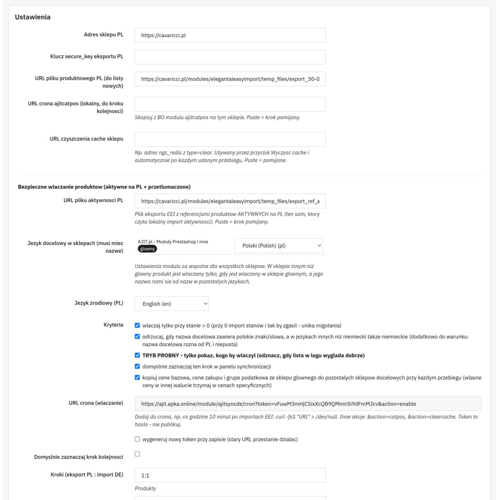 Sincronizzazione di prodotti e giacenze tra negozi PrestaShop - Modulo PrestaShop
