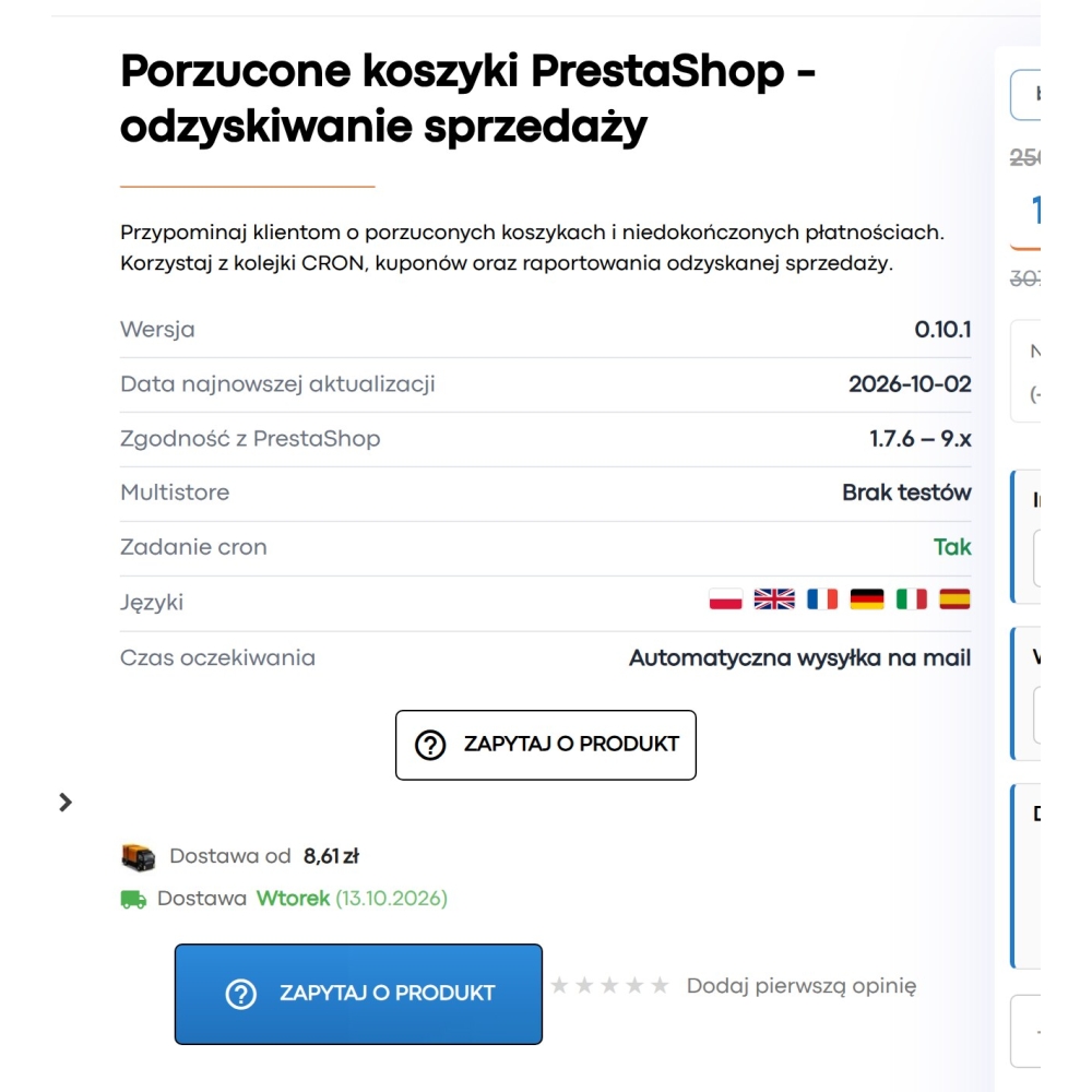 Shipping Cost and Delivery Date - PrestaShop Module