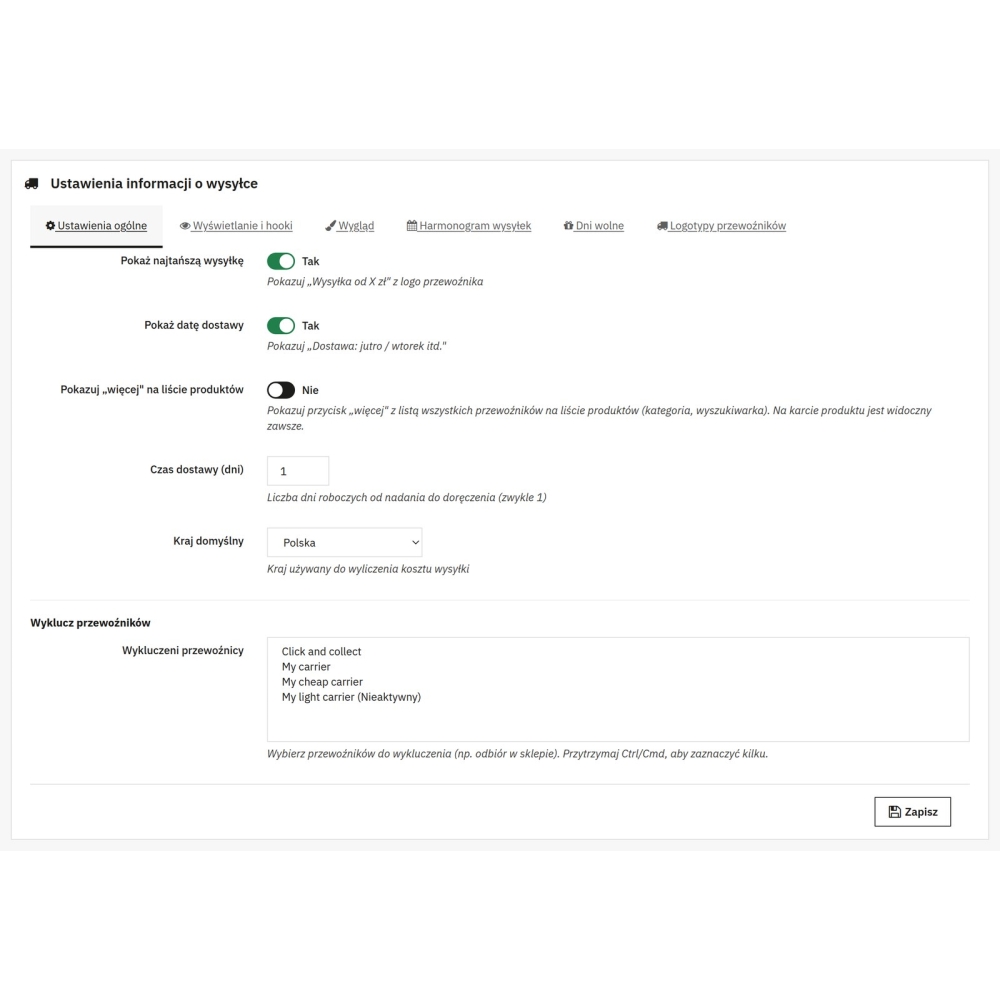 Frais de port et date de livraison - Module PrestaShop