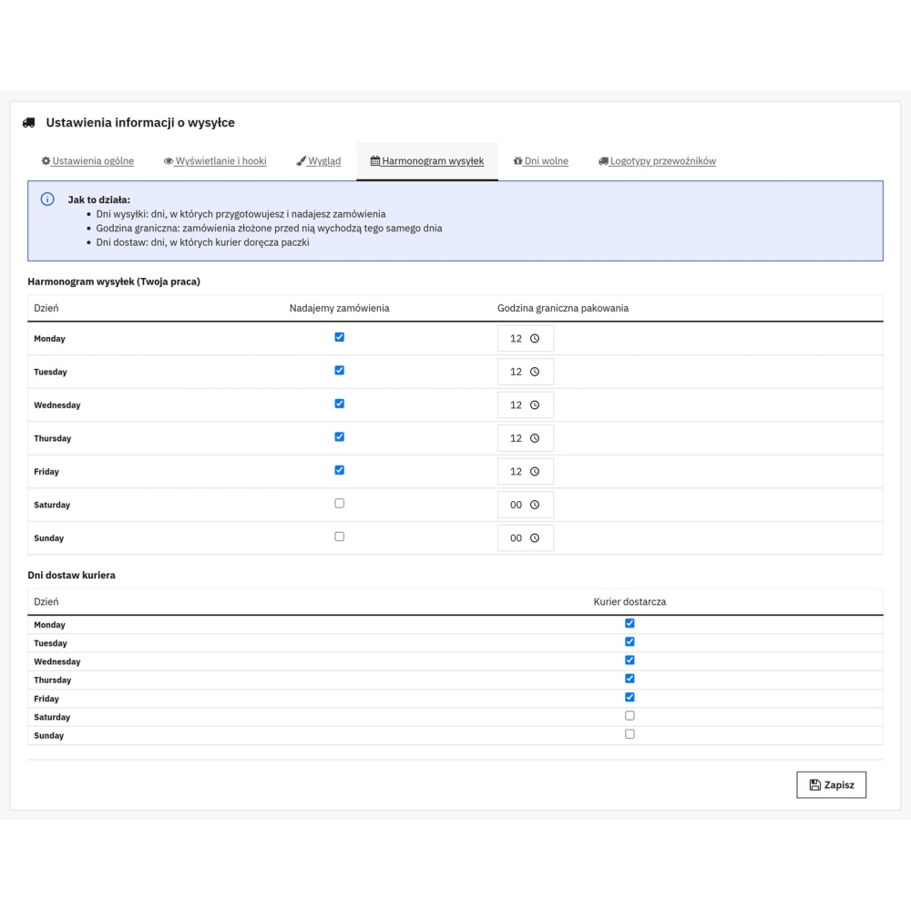 Frais de port et date de livraison - Module PrestaShop