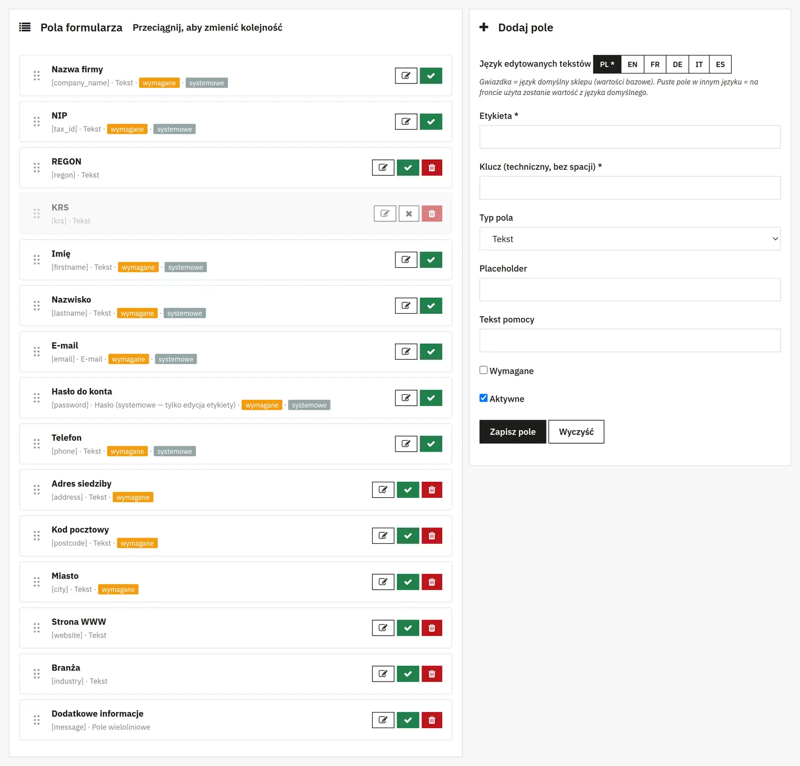 Processus de validation et panneau des grossistes