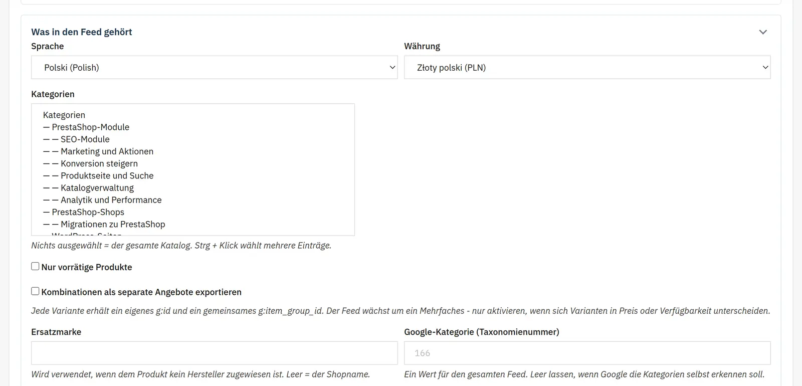 Produkt-Feed