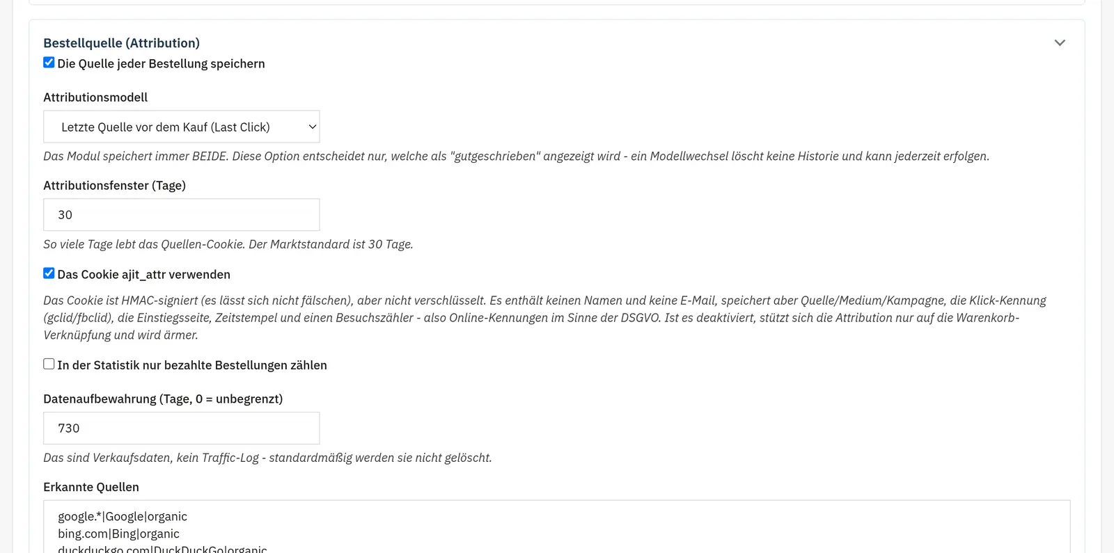 Einwilligungen und Traffic-Quellen