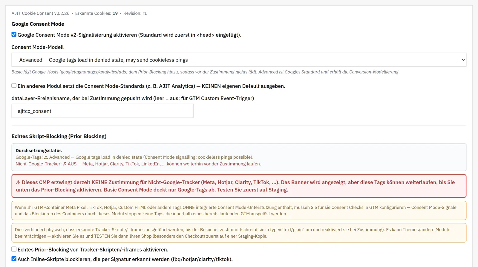 Integration mit Google Consent Mode v2