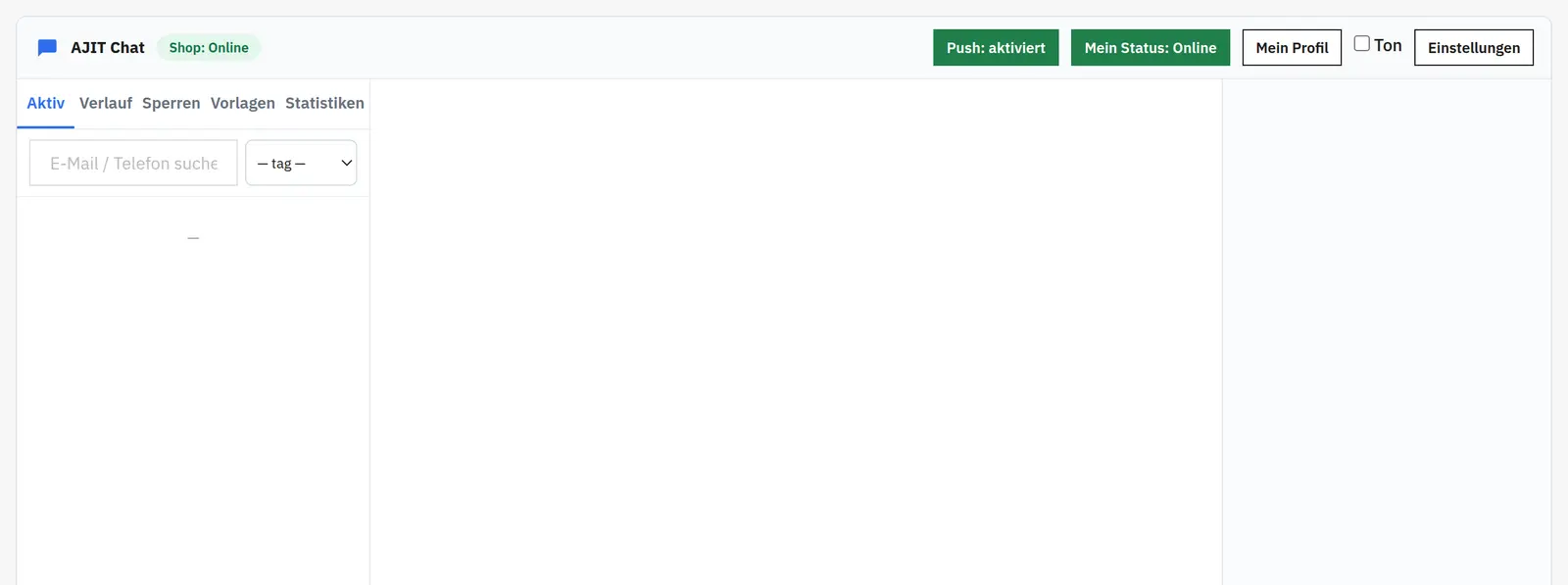 Live-Chat mit Operator-Panel