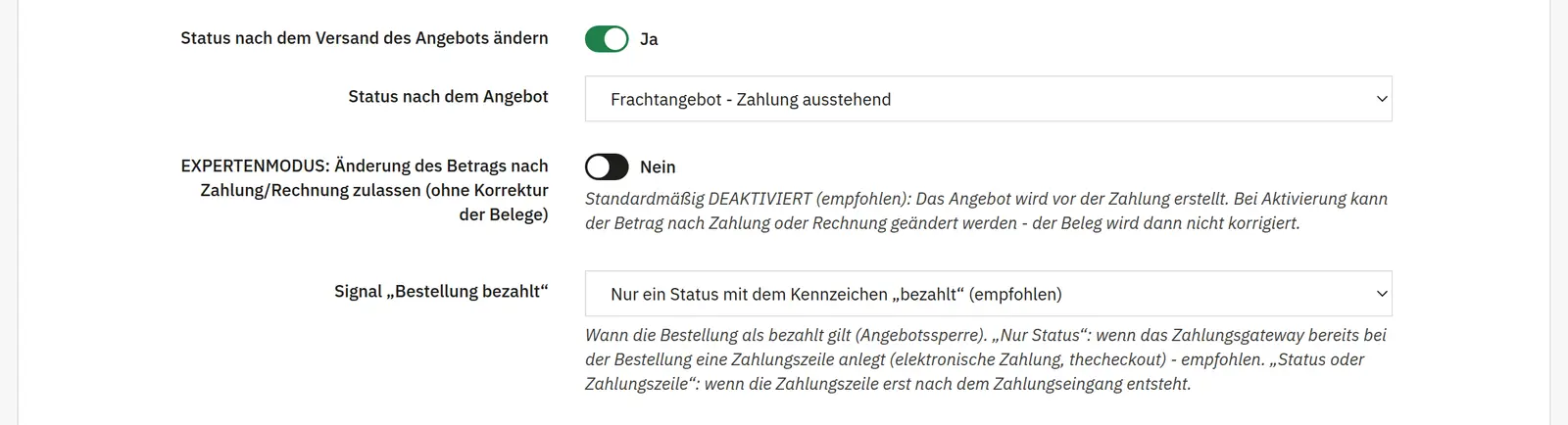Neuberechnung der Bestellsumme und Aktualisierung des MwSt.-Satzes des Versanddienstleisters