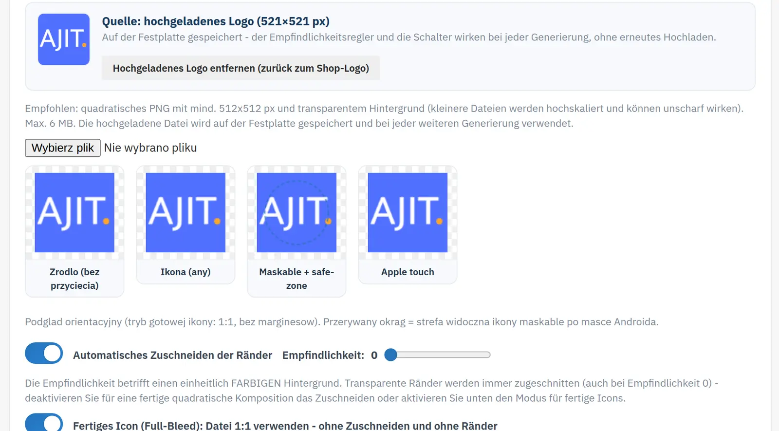 Farben, Icons und Verknüpfungen