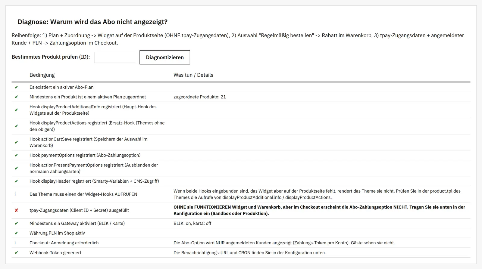Wiederkehrende Bestellungen im Shop