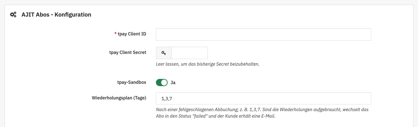Zahlungen und Verbindung