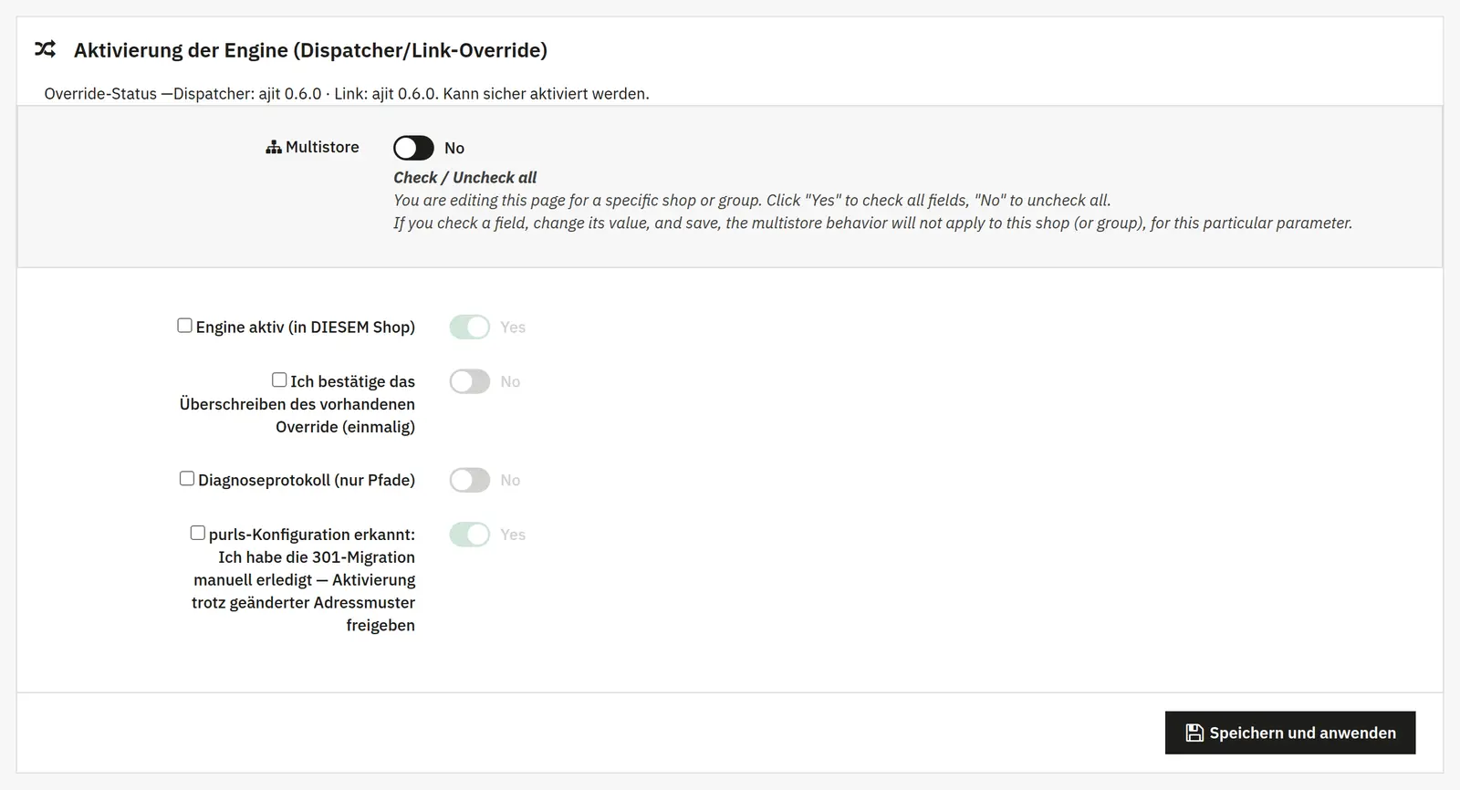 Sichere Override-Installation