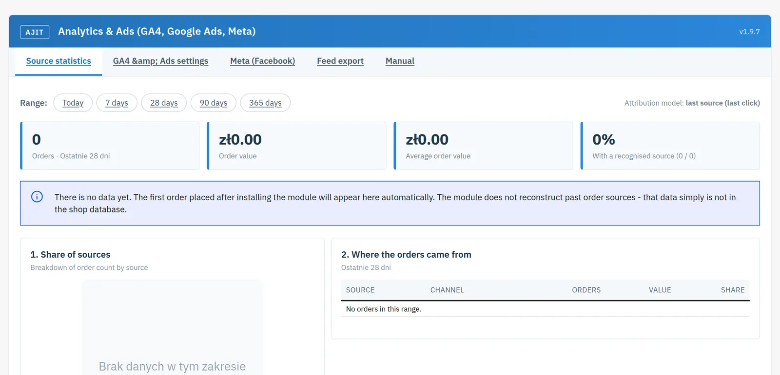 Attribution based on click IDs, UTM and referrer