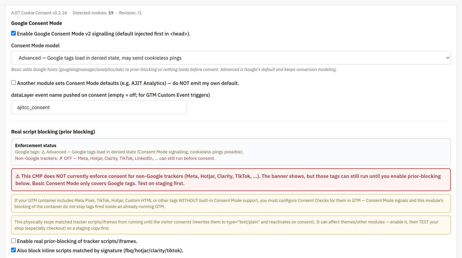 Google Consent Mode v2 integration
