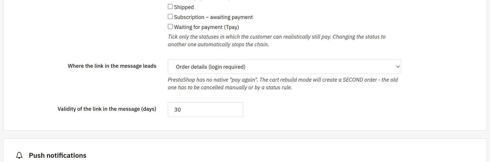 Unfinished payments