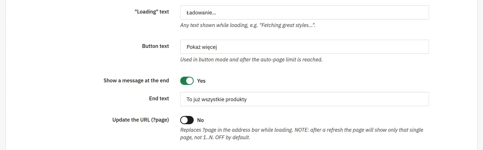 Custom loading message text