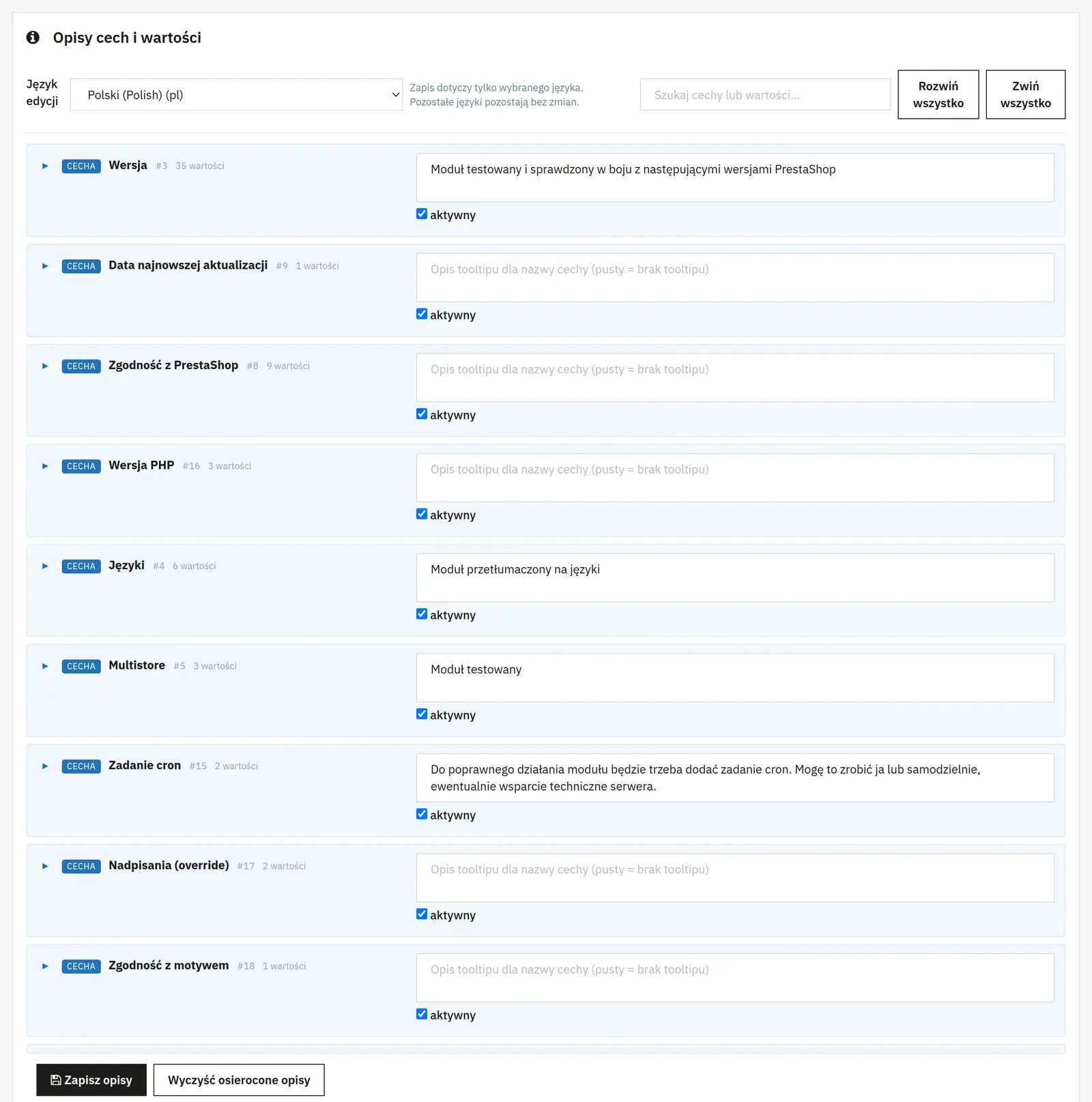 Une grille pratique dans le Back Office