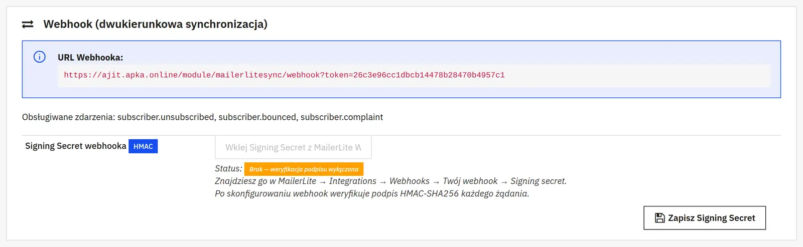 Gestión de bajas mediante webhook