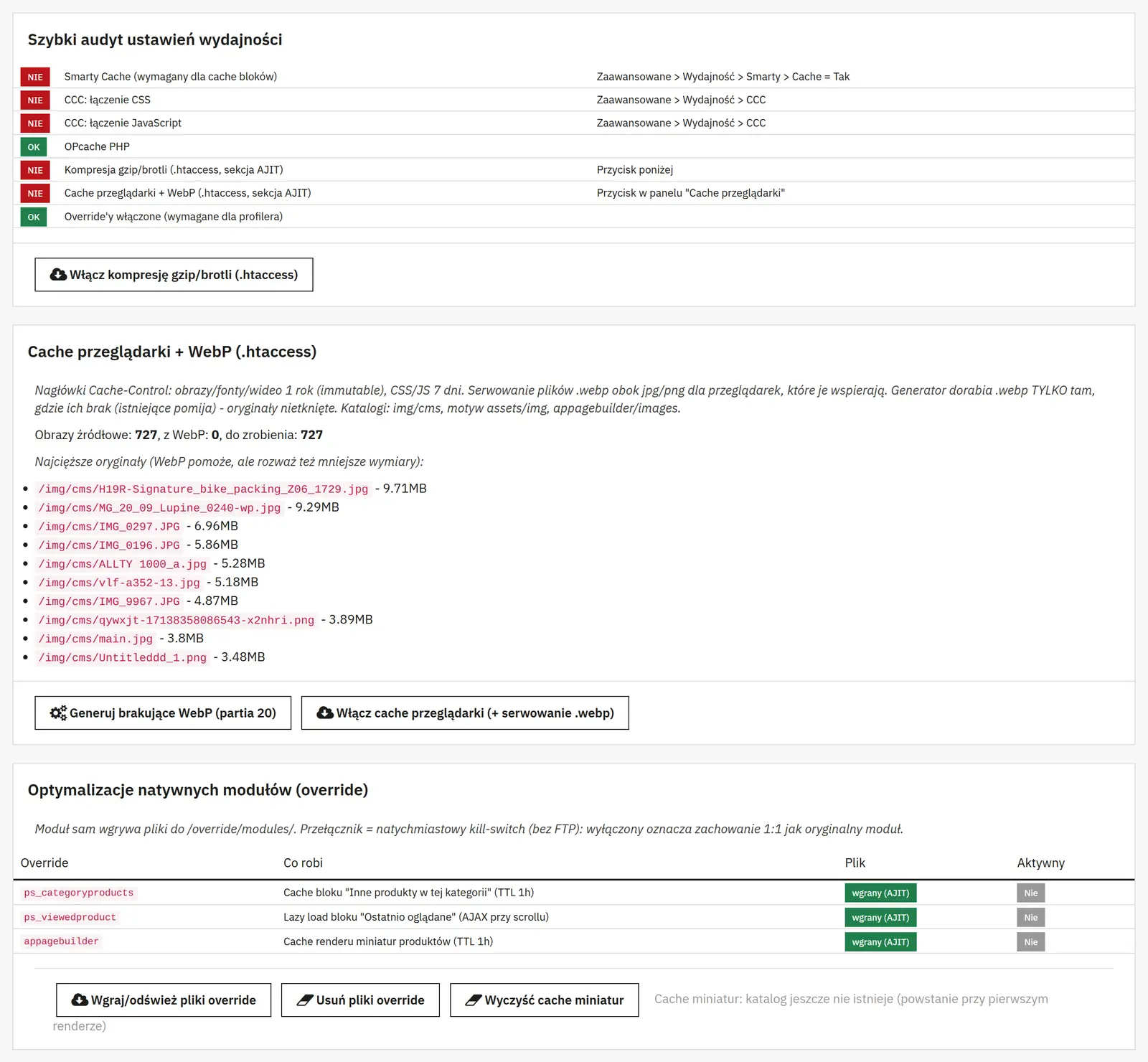 Optional optimizations