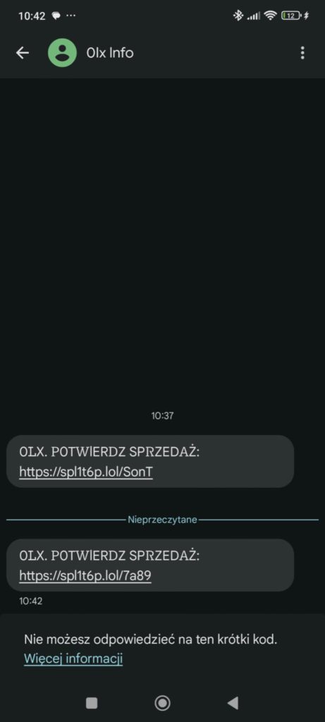 SMS truffa OLX